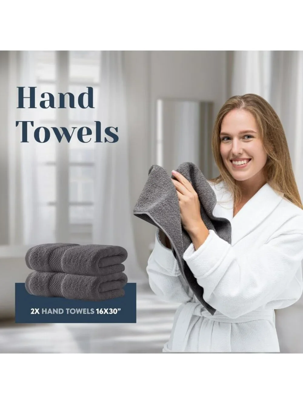 Luxury 8-Piece Bath Towel Set - 100% Turkish Cotton, Highly Absorbent, Soft